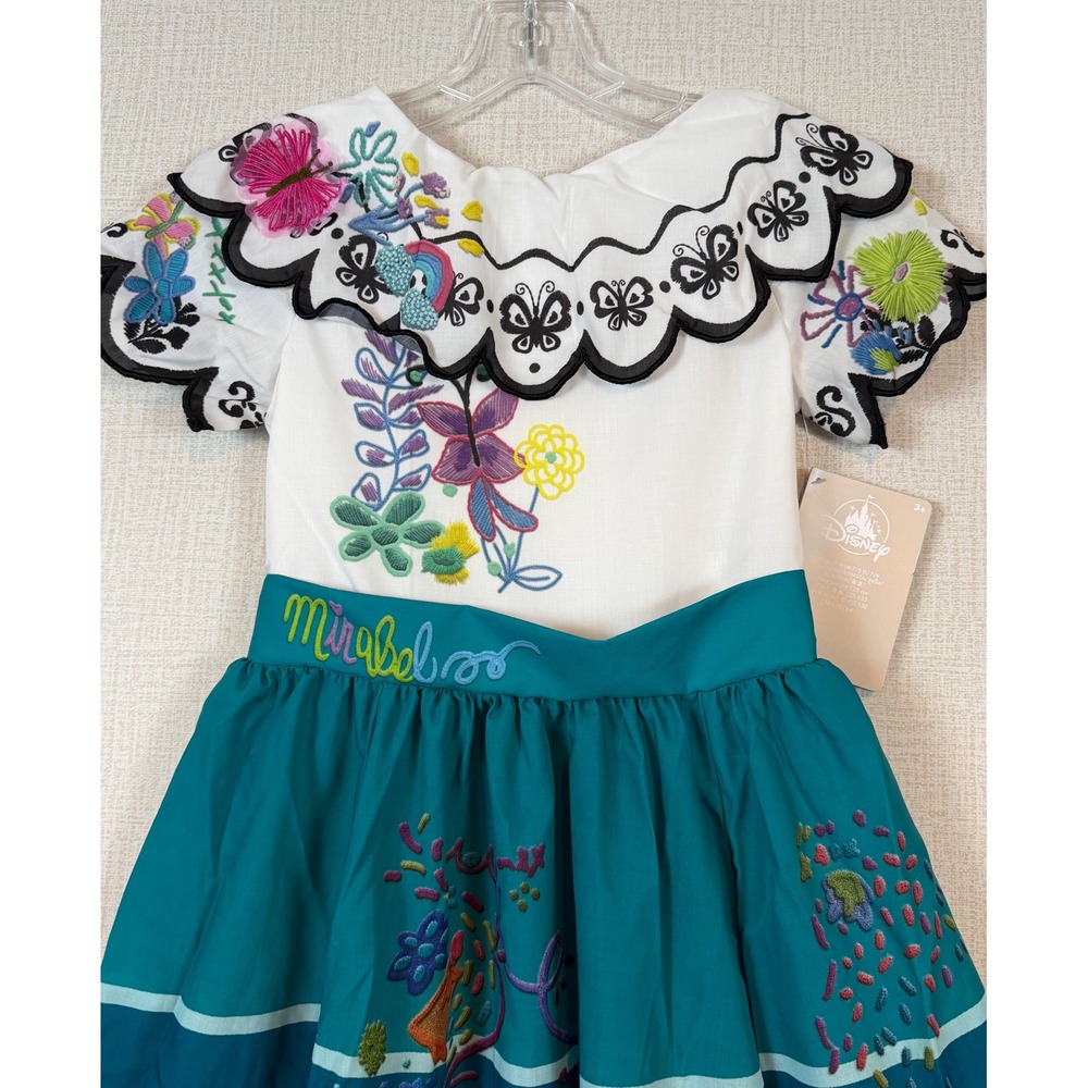 Disney Store Encanto Mirabel Costume Dress Girls Size 7/8 Embroidered Halloween - Picture 4 of 11